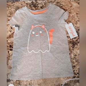 Cat & Jack Gray and Orange Short Sleeve Tee 3T Brand New With Tags
